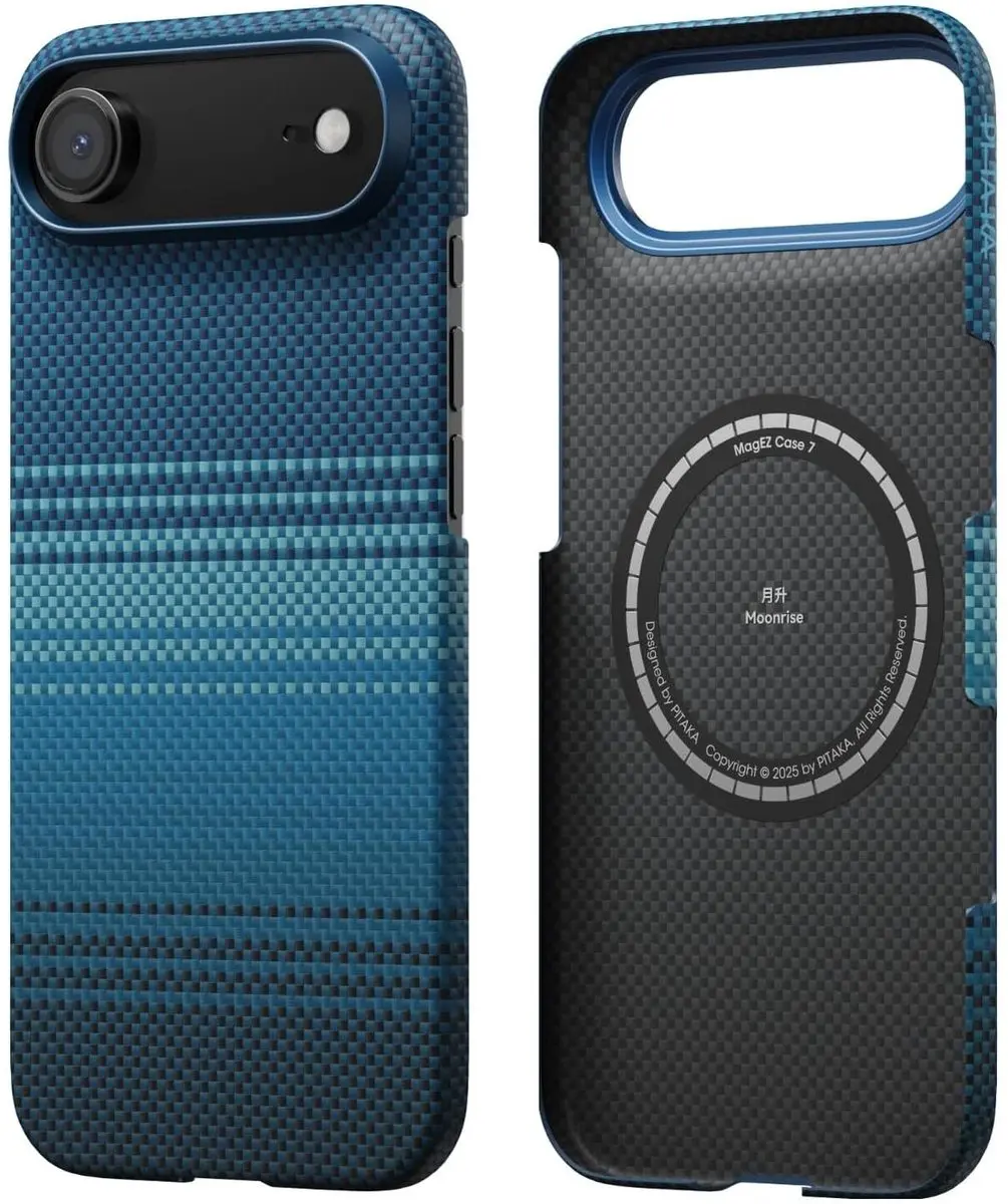 Pitaka Ultra-Slim Hoesje iPhone Air - 600D Aramidevezel - Moonrise Blauw - MagSafe