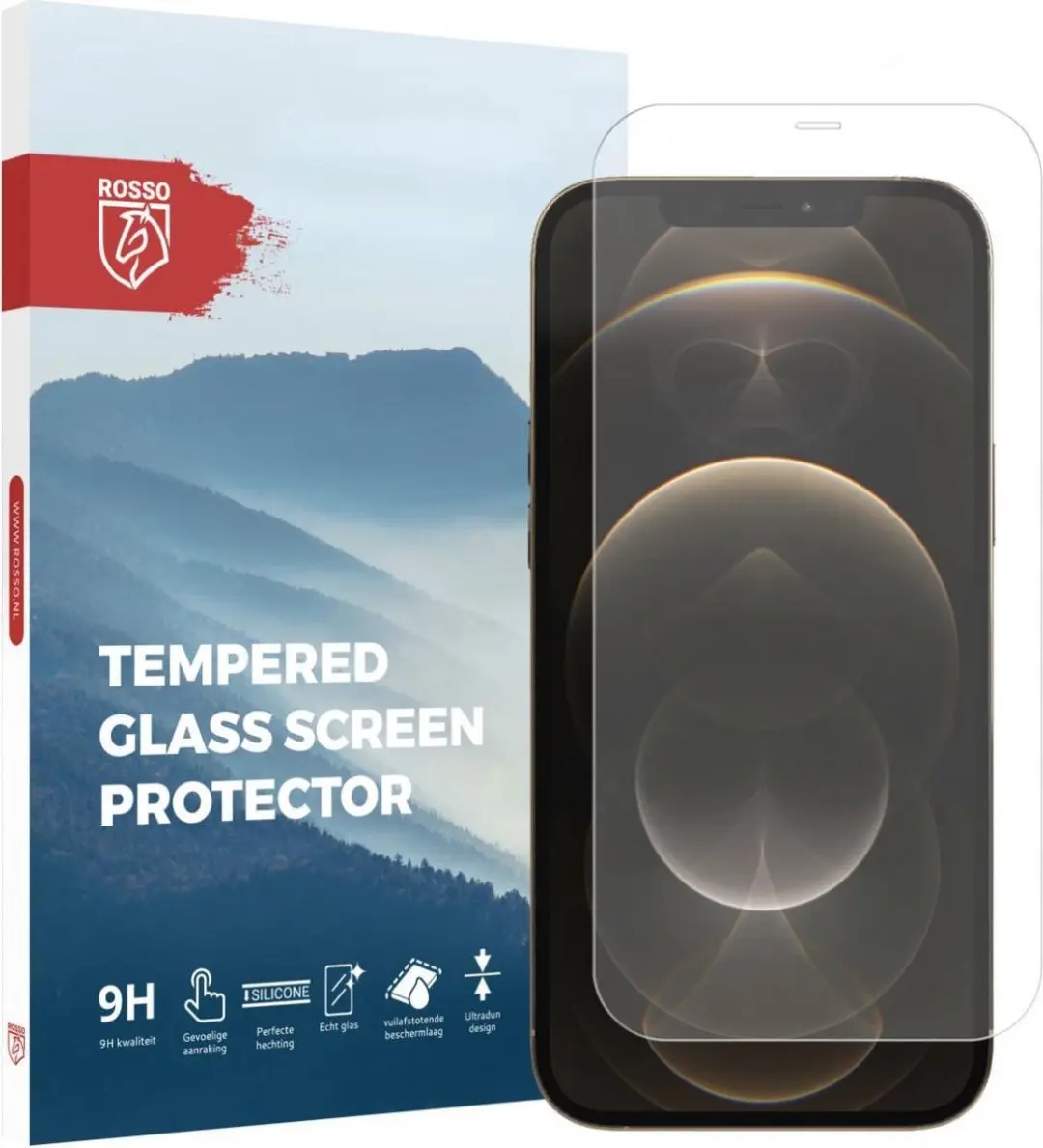 Rosso 9H Tempered Glass Screen Protector Geschikt voor Apple iPhone 12 Pro Max