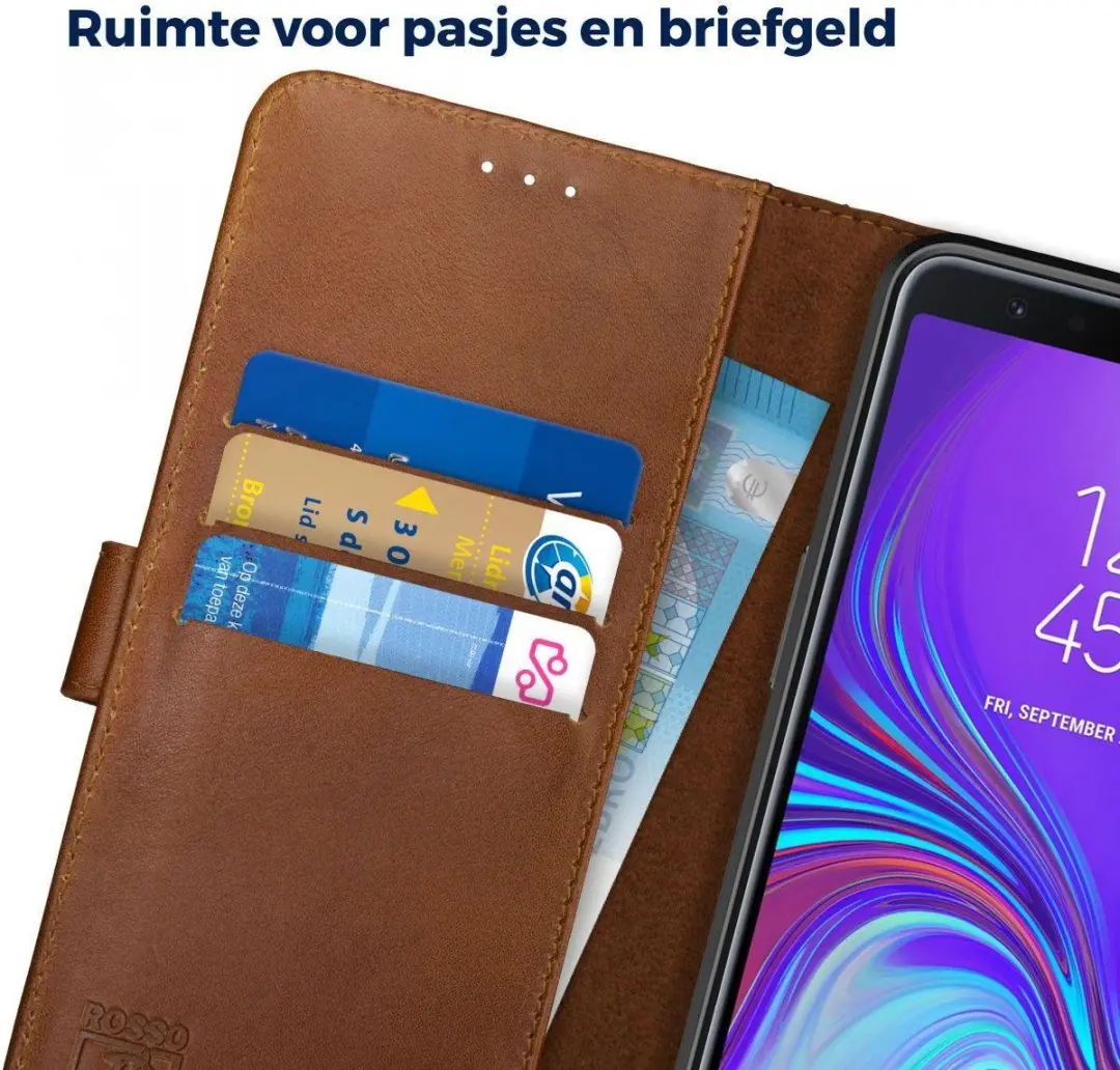 Rosso Deluxe Book Case Samsung Galaxy A7 (2018) - 3 Pasjes - Bruin