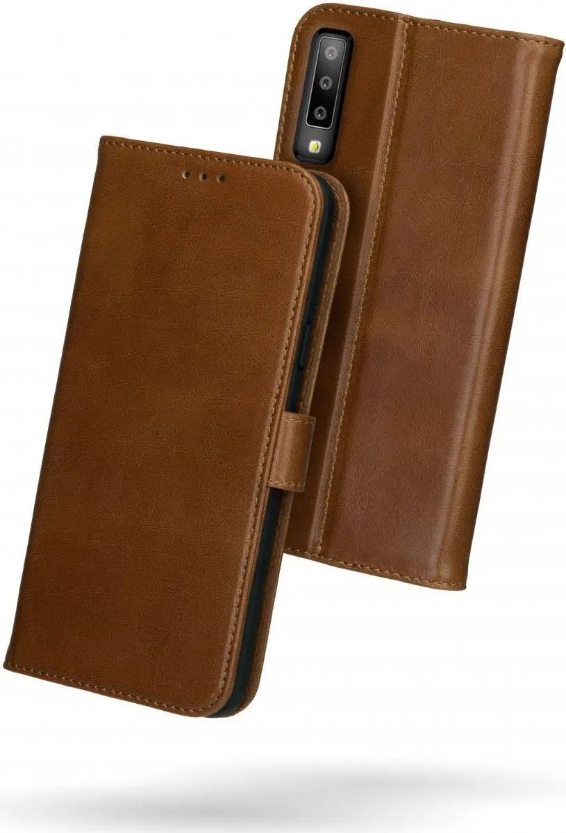 Rosso Deluxe Book Case Samsung Galaxy A7 (2018) - 3 Pasjes - Bruin