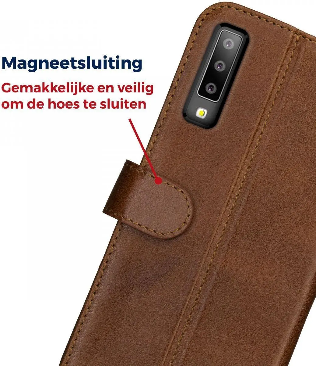 Rosso Deluxe Book Case Samsung Galaxy A7 (2018) - 3 Pasjes - Bruin