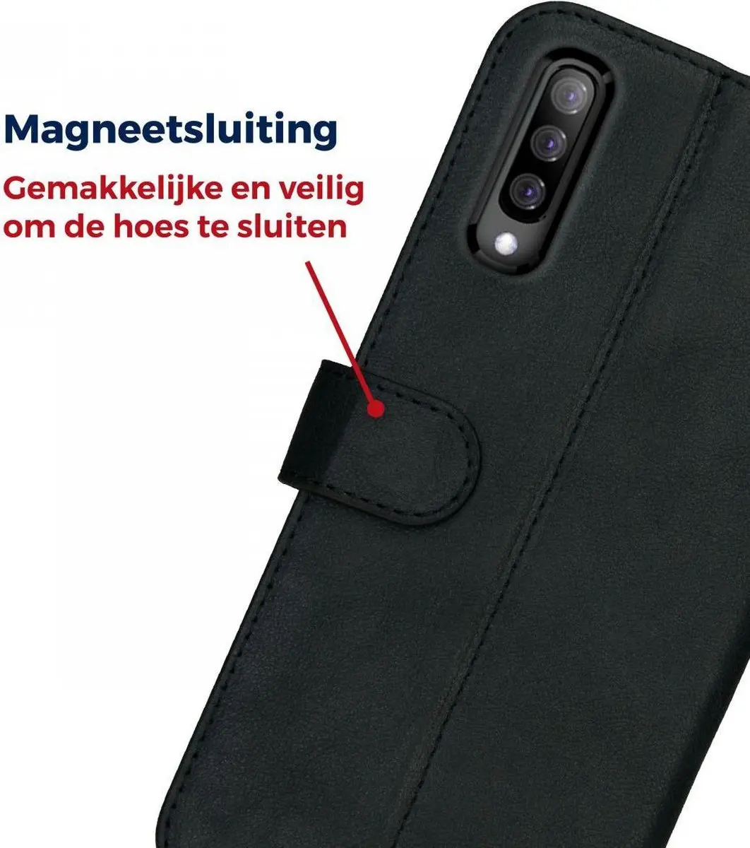 Rosso Deluxe Hoesje Samsung Galaxy A50 - 3 Pasjes - Zwart