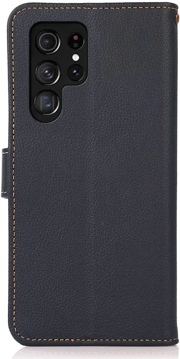 Khazneh Hoesje RFID Book Case Samsung Galaxy S22 Ultra - Blauw - afbeelding 4 van 6