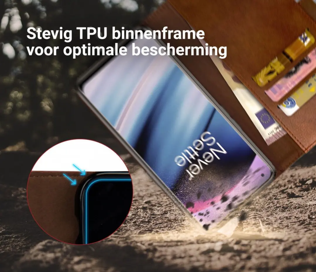 Rosso Element Oppo Reno 8 Lite Hoesje Wallet - 130759 - Bruin - afbeelding 6 van 6