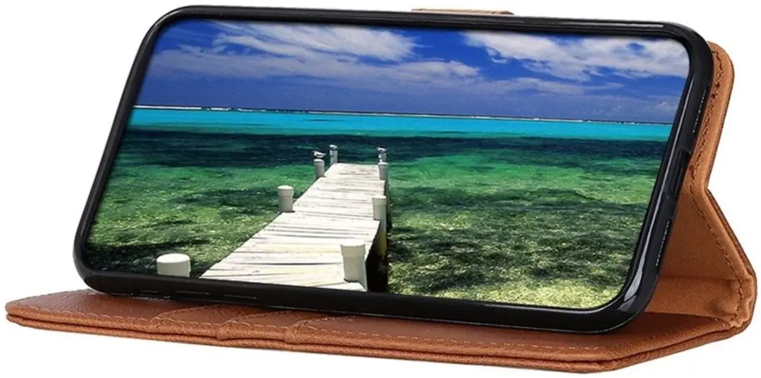 Khazneh Hoesje iPhone 14 Pro Max - 3 Pasjes - Bruin
