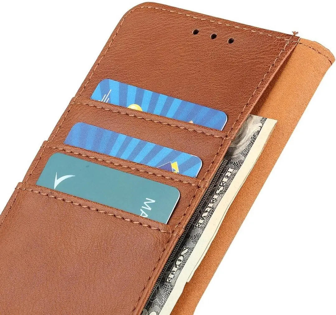 Khazneh Hoesje iPhone 14 Pro Max - 3 Pasjes - Bruin - afbeelding 6 van 6