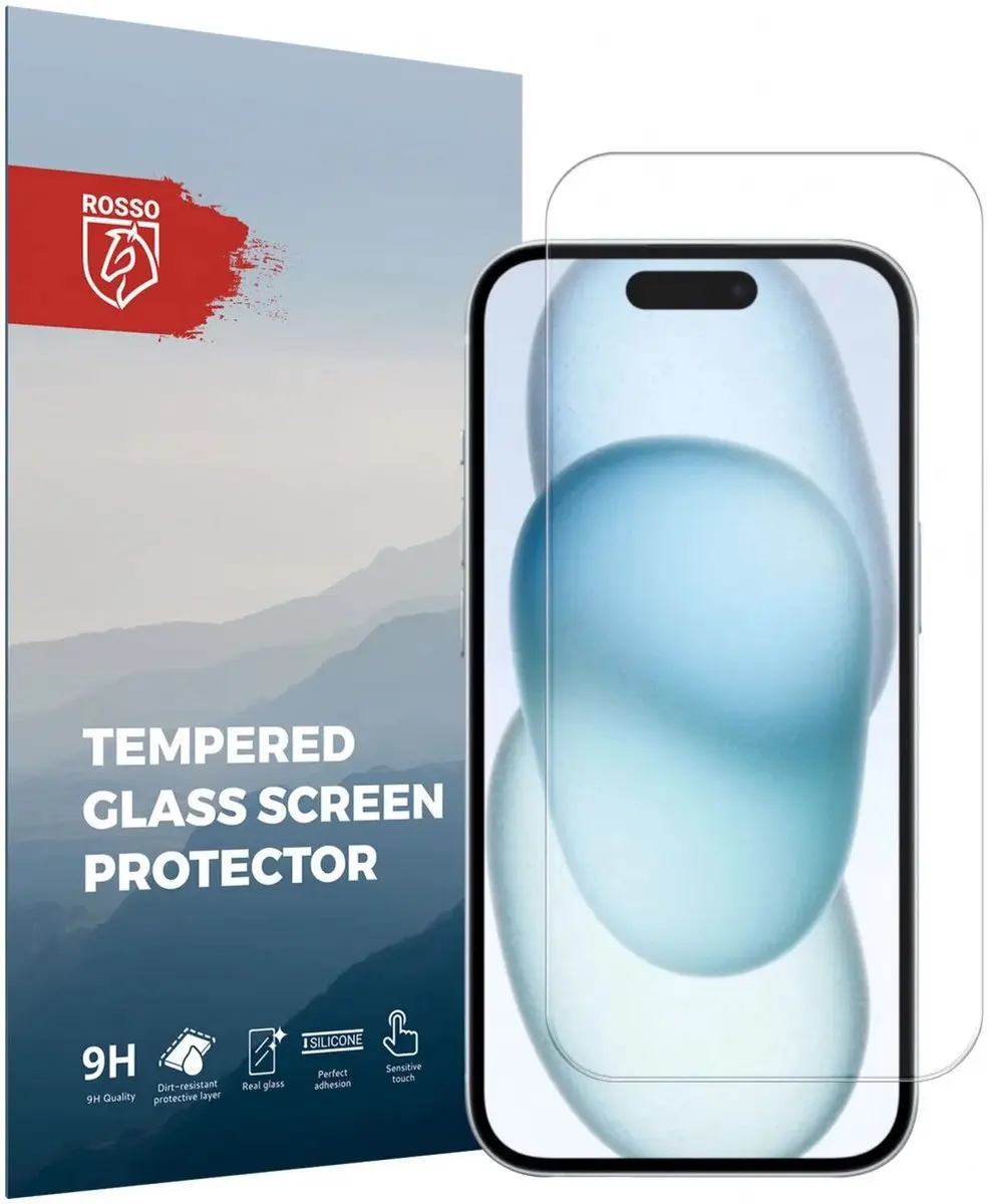 Rosso 9H Tempered Glass Screen Protector Geschikt voor iPhone 15