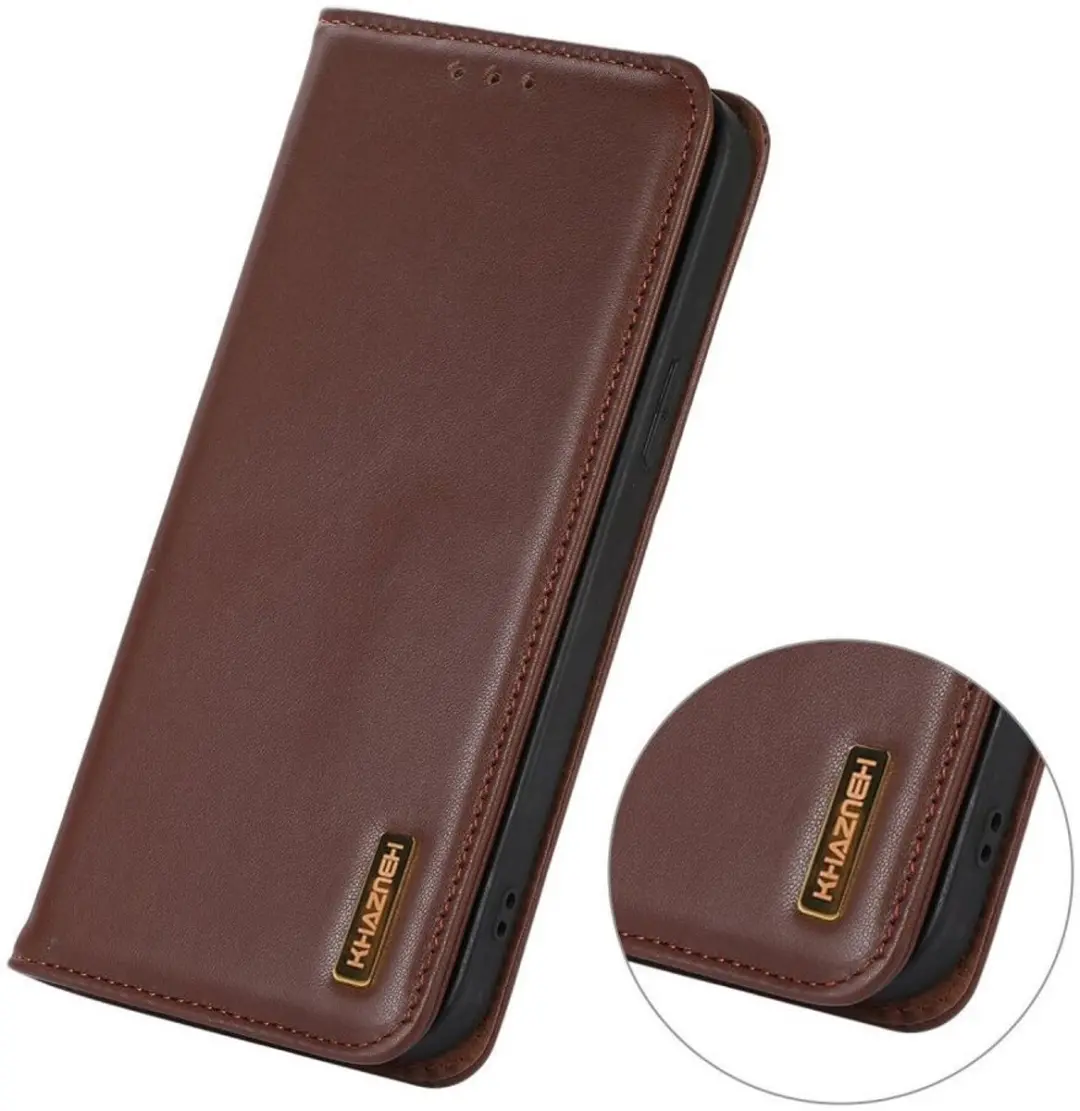 Khazneh iPhone 15 Pro Hoesje RFID - Bruin
