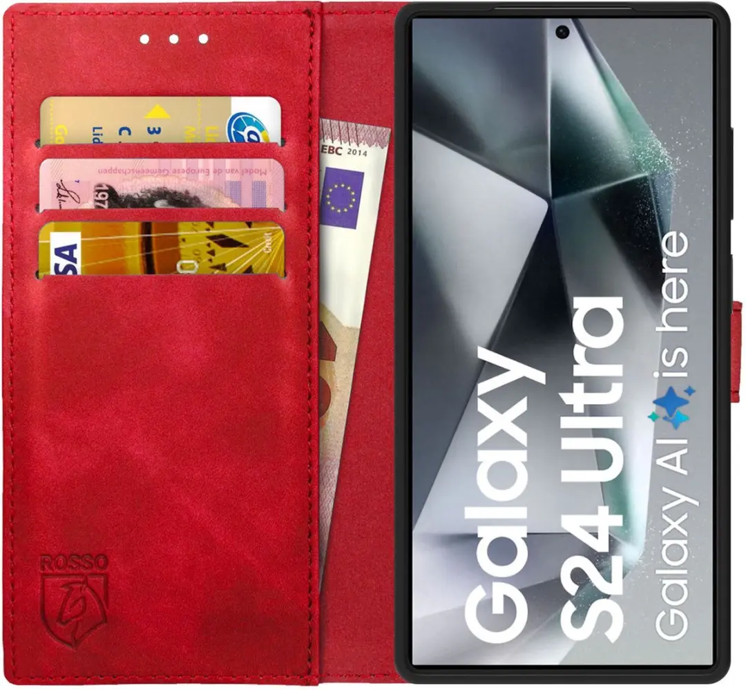 Rosso Element Book Case Wallet Hoesje Geschikt voor Samsung Galaxy S24 Ultra