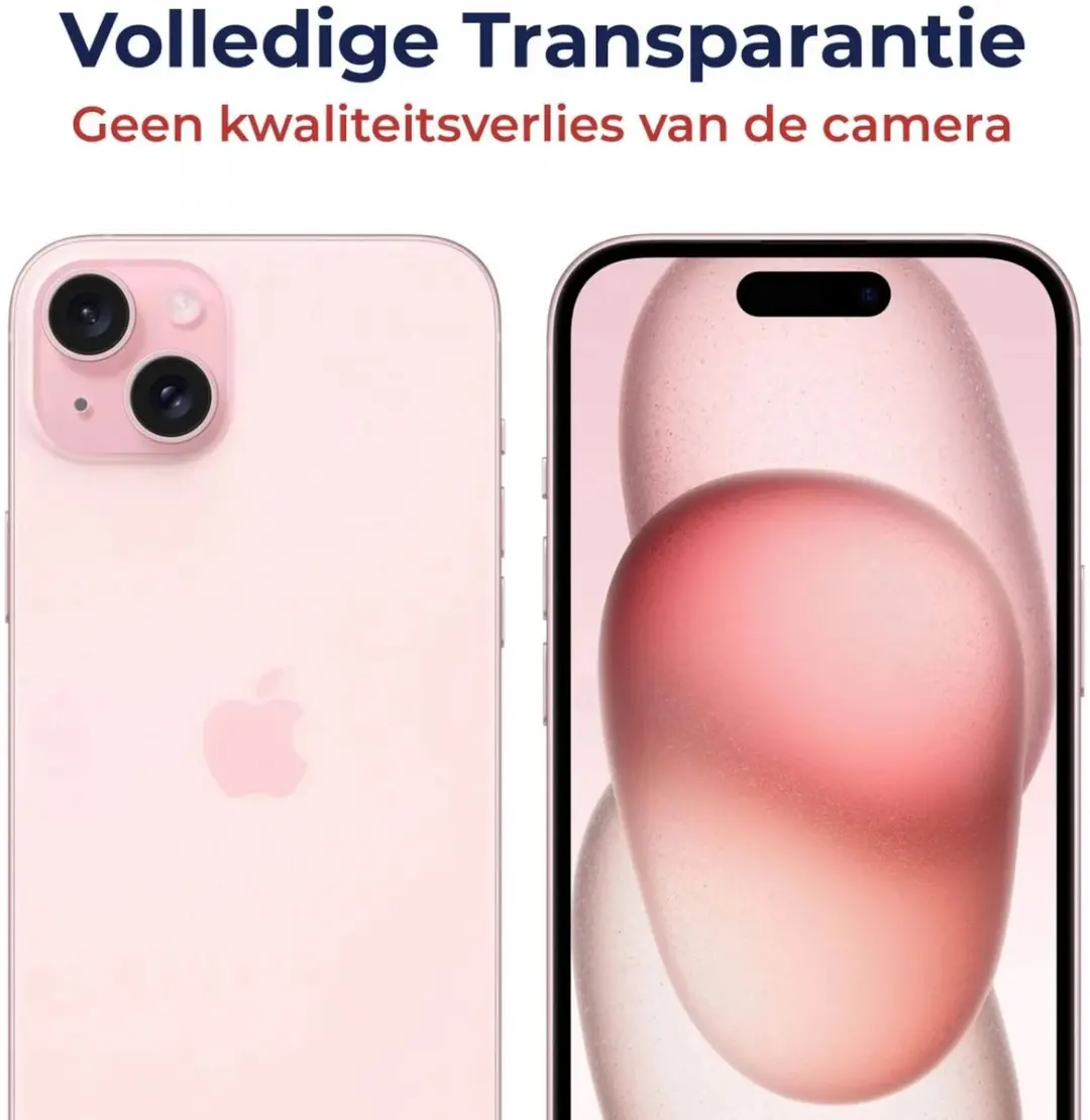 Rosso Camera Lens Protector iPhone 15/15 Plus - Ultra Dun Glas - Roze