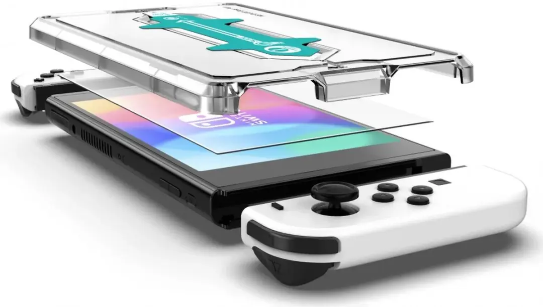Rosso Screenprotector Nintendo Switch OLED - 9H Tempered Glas - Transparant/Wit