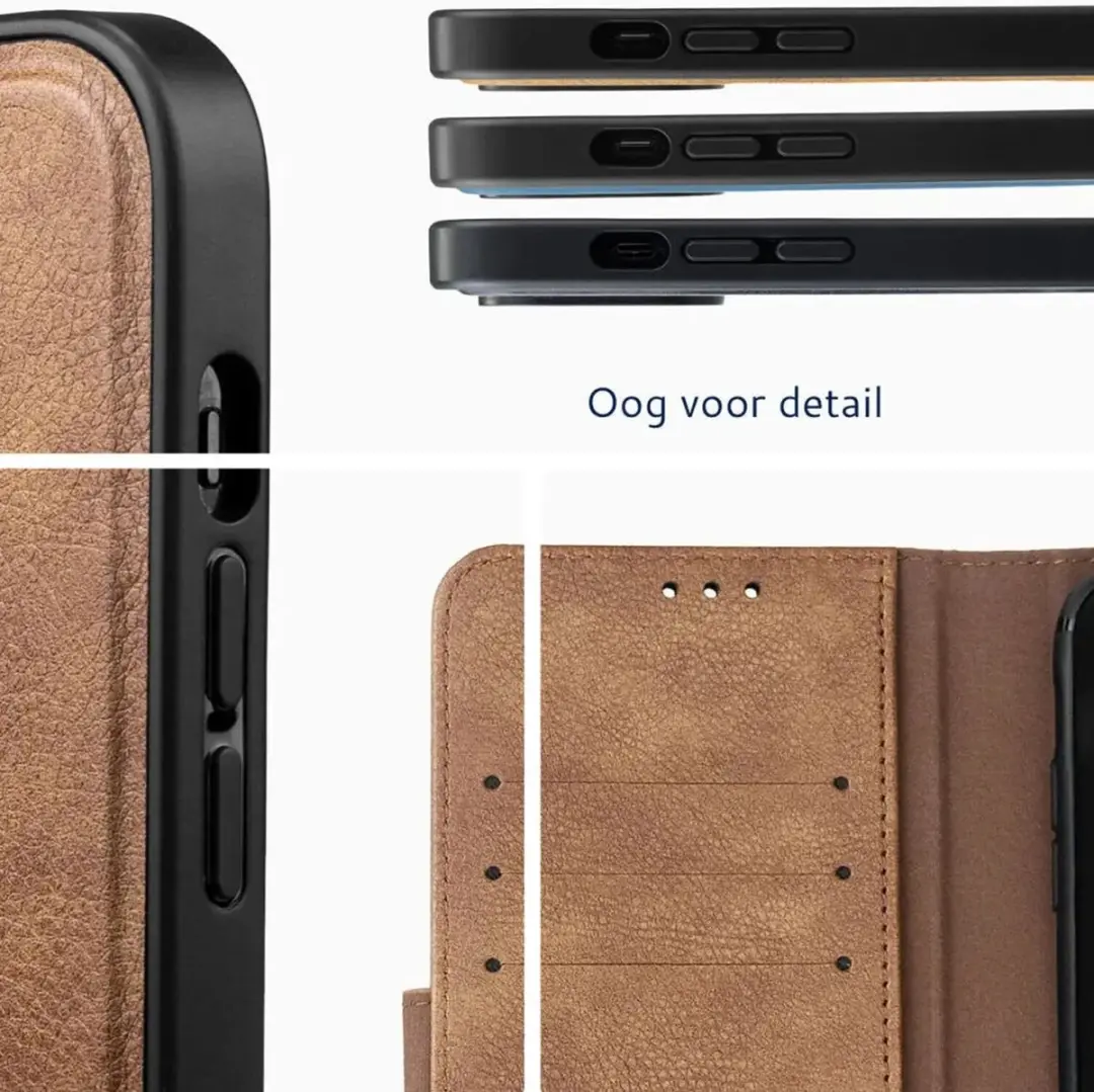 Rosso Element 203229 Hoesje Samsung Galaxy S25 - 3 Pasjes - Bruin