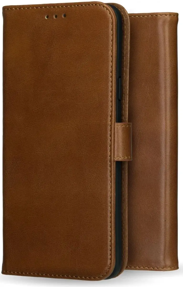 Rosso Deluxe Echt Leer Hoesje iPhone 16 - 3 Pasjes - Bruin