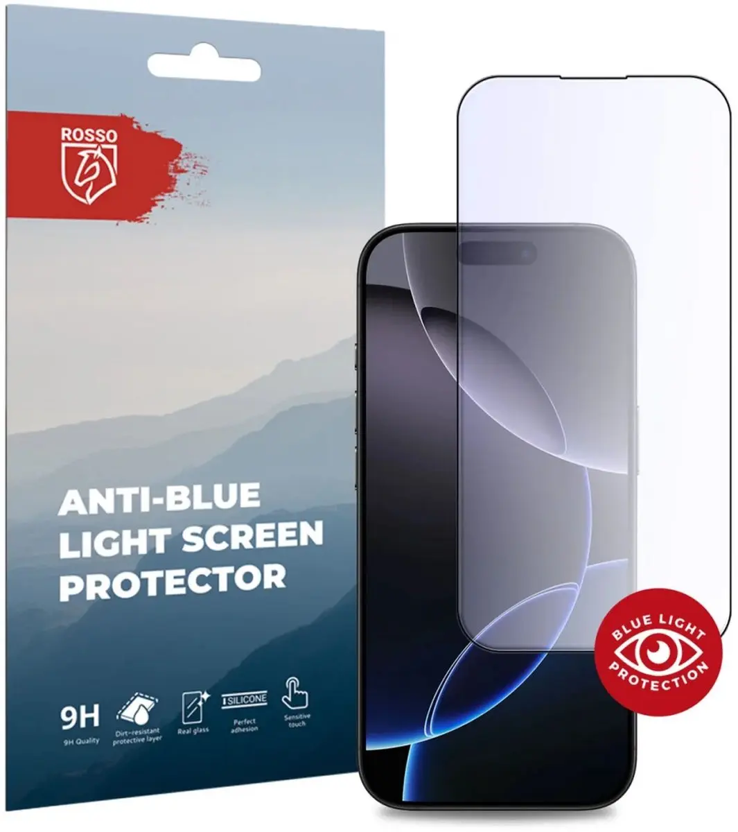Rosso Anti-Blue Light Tempered Glass Geschikt voor Apple iPhone 16 Pro