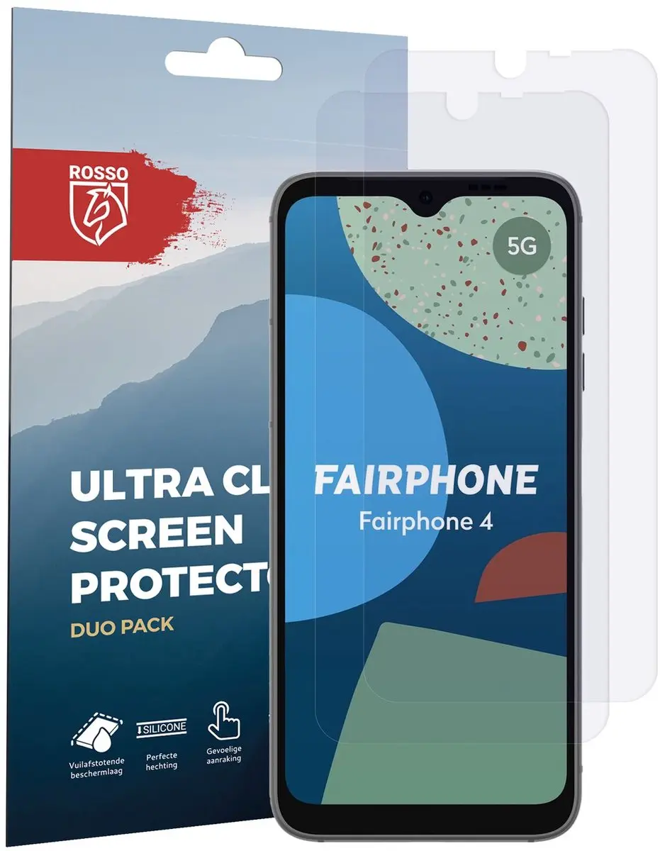 Rosso Screen Protector FairPhone 4 - 2 Stuks - Ultra Clear TPU
