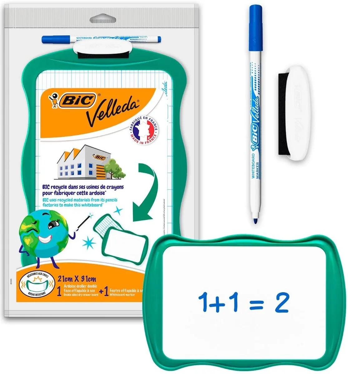 Bic Whiteboard 21x31cm - met stift en wisser - afbeelding 2 van 4