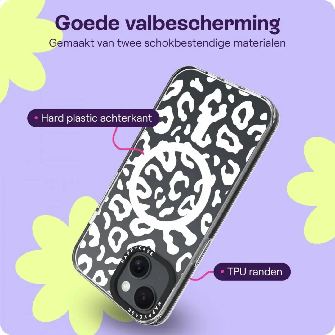 HappyCase Joy Hoesje Apple iPhone 13/14/16e/17e - MagSafe - Bloemen Wild Leopard Print - afbeelding 6 van 6