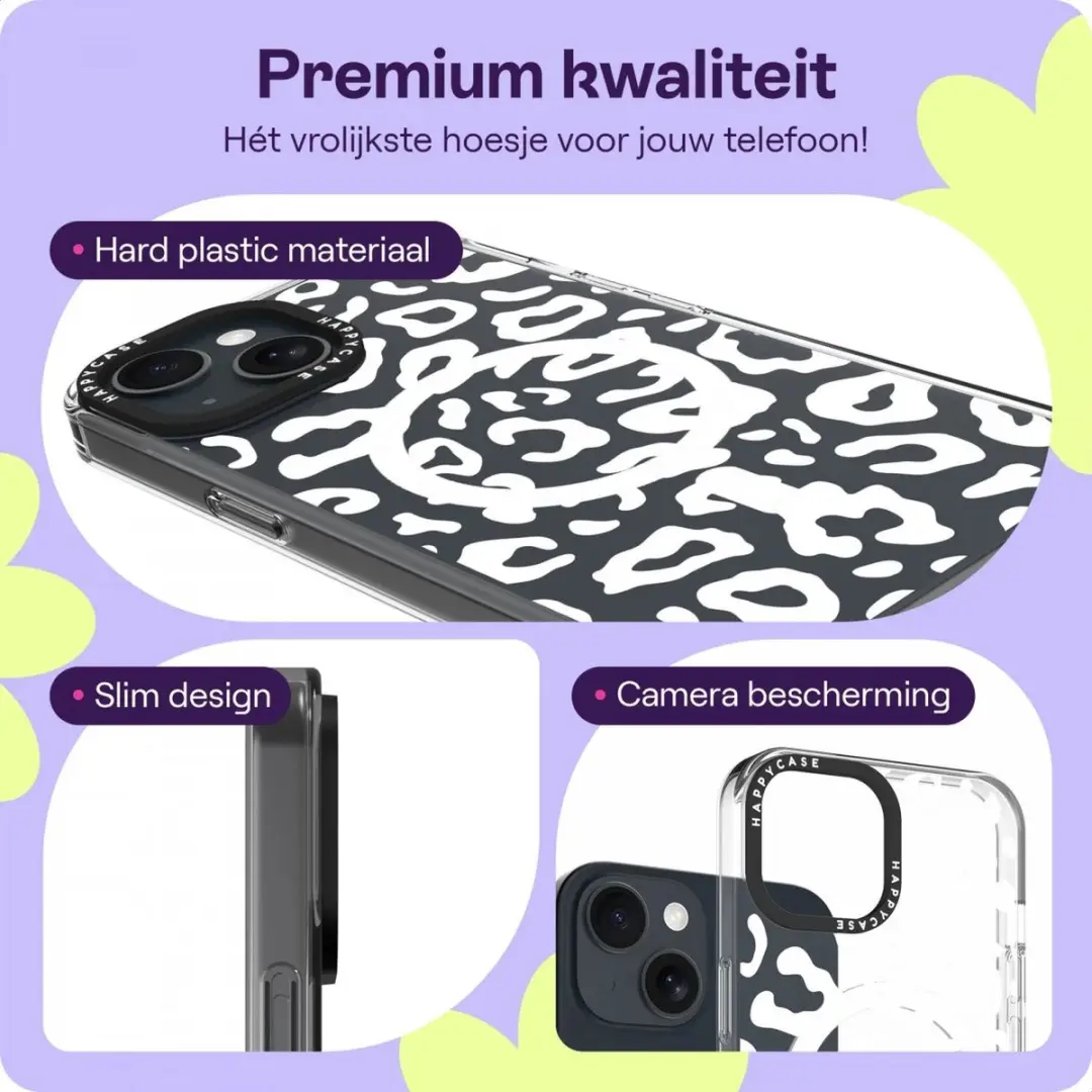 HappyCase Joy Hoesje Apple iPhone 13/14/16e/17e - MagSafe - Bloemen Wild Leopard Print
