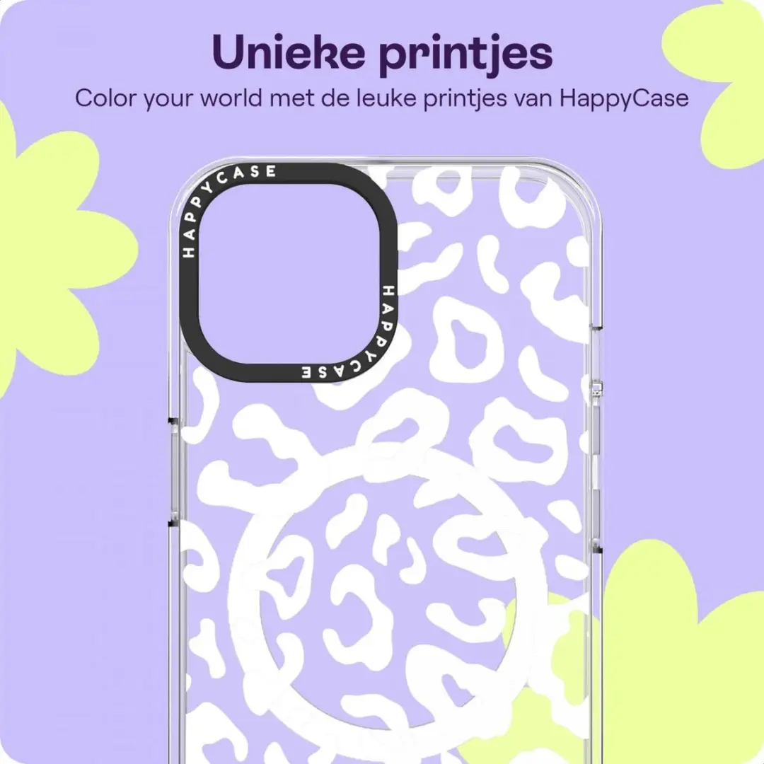 HappyCase Joy Hoesje Apple iPhone 13/14/16e/17e - MagSafe - Bloemen Wild Leopard Print