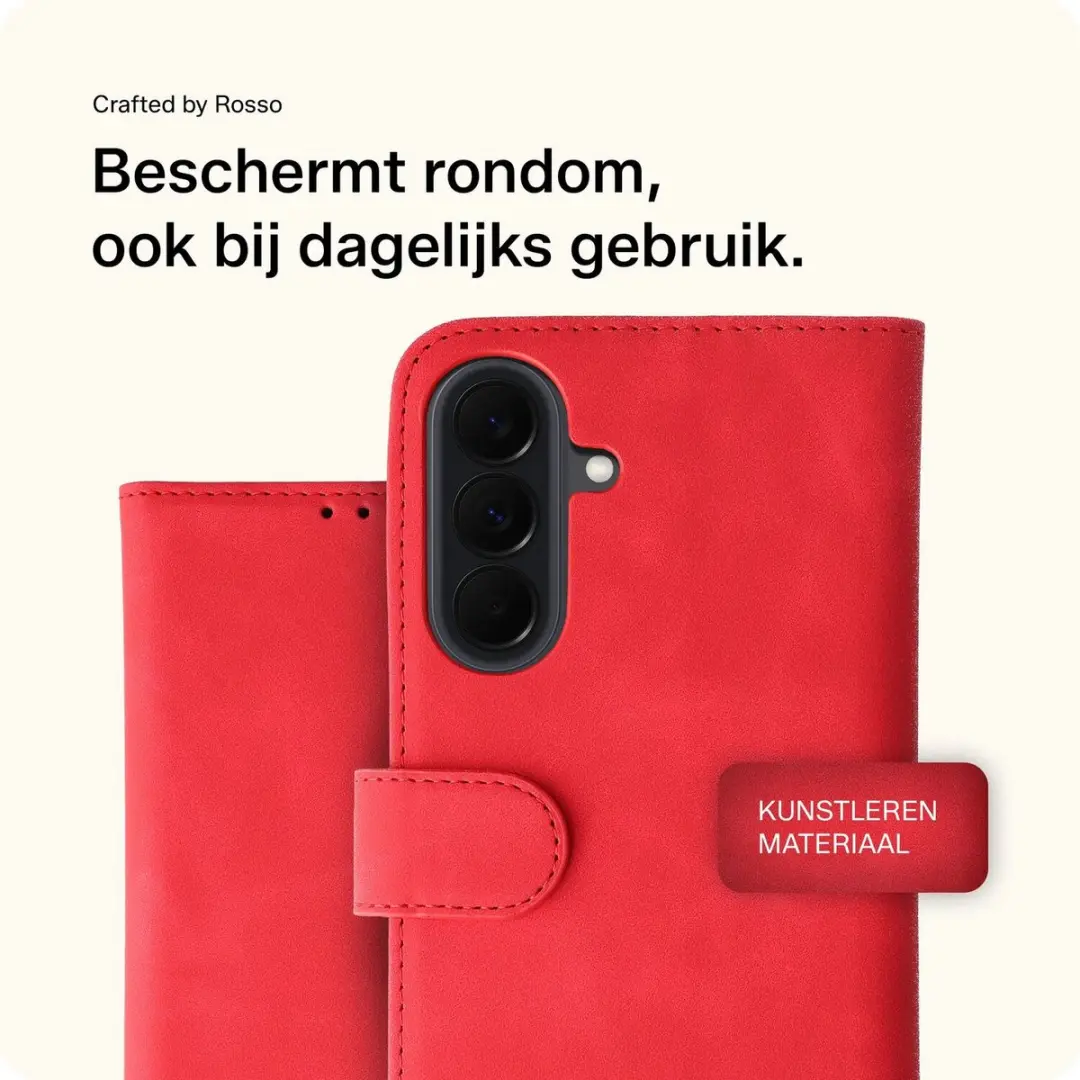 Rosso Element Wallet Book Case Samsung Galaxy A36 - 3 Pasjes - Rood