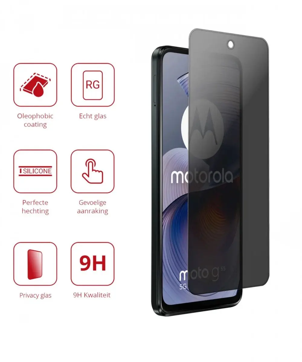 Rosso 9H Privacy Schermbeveiliging Motorola Moto G55 - 1 Stuk
