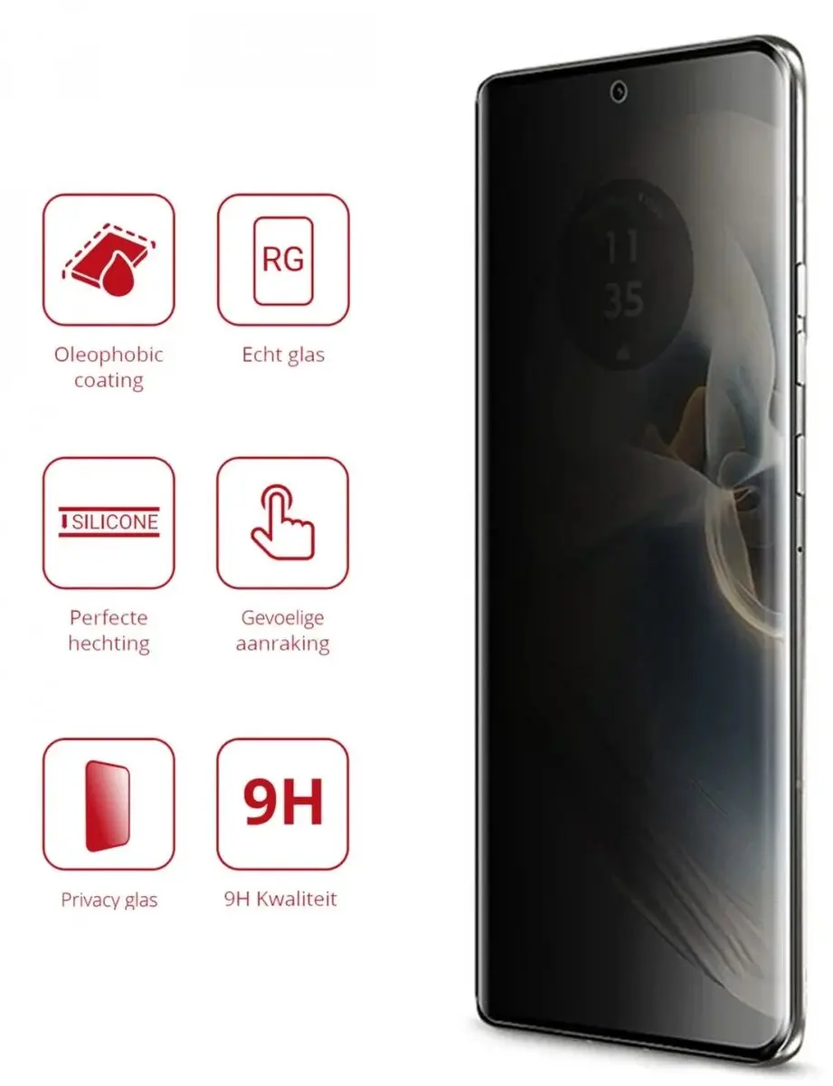 Rosso Privacy Screen Protector Motorola Edge 50 Ultra - 9H Glas