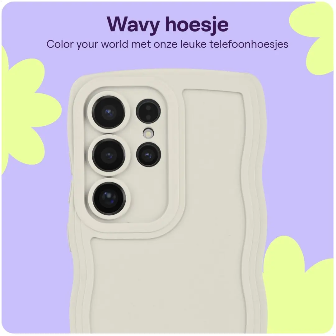 HappyCase Wavy Hoesje Samsung Galaxy S24 Plus - Beige