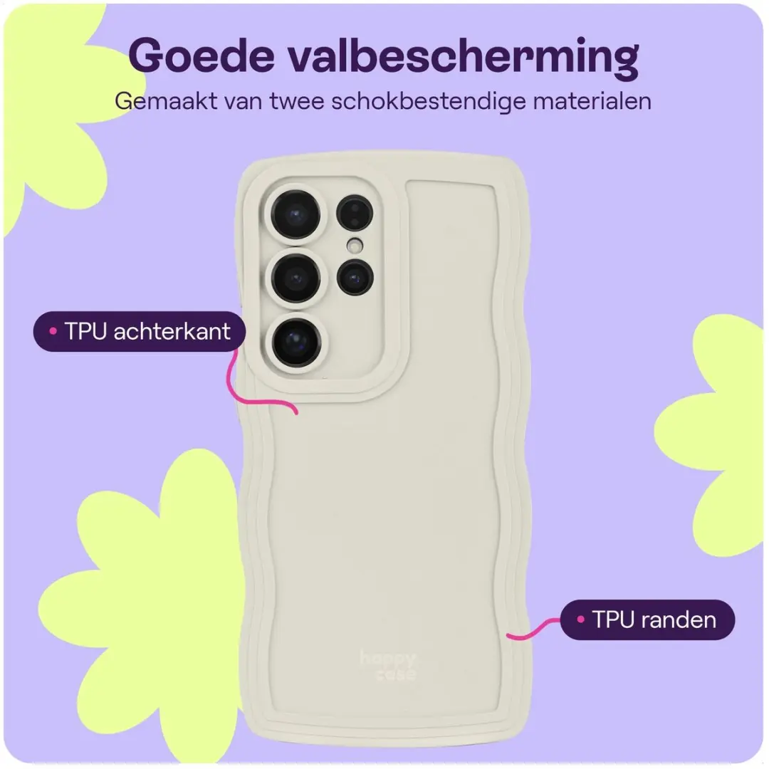 HappyCase Wavy Hoesje Samsung Galaxy S24 Plus - Beige