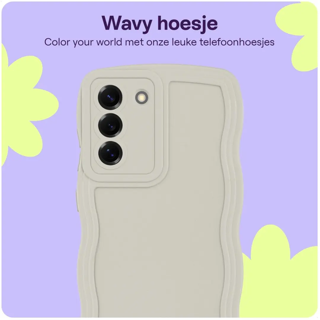 HappyCase Wavy Hoesje Samsung Galaxy S21 FE - Beige