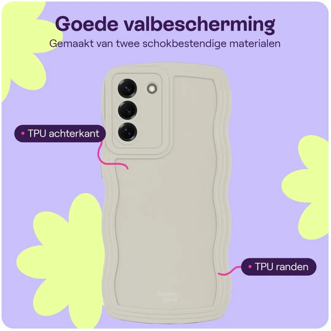 HappyCase Wavy Hoesje Samsung Galaxy S21 FE - Beige