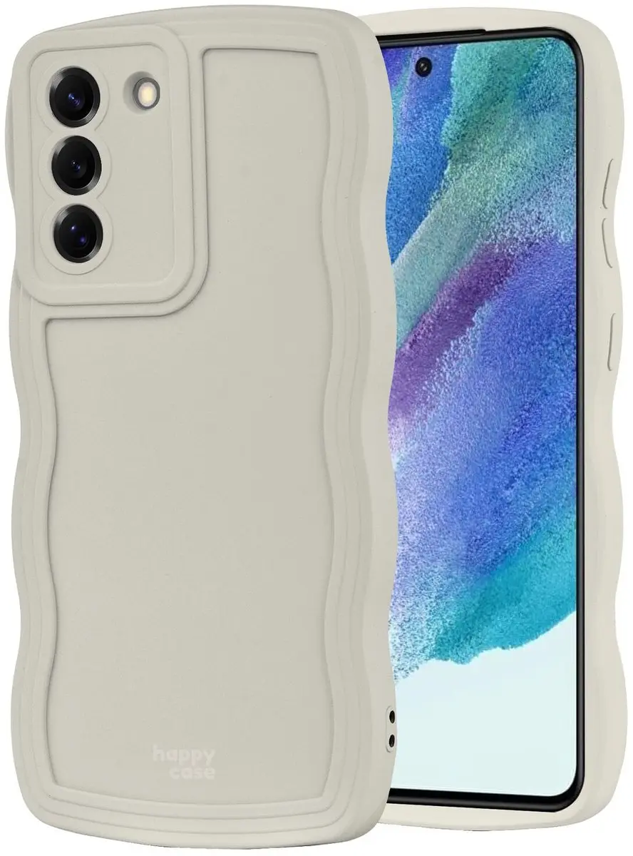 HappyCase Wavy Hoesje Samsung Galaxy S21 FE - Beige