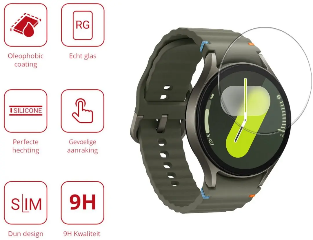 Rosso 9H Tempered Glass Samsung Galaxy Watch 5 Pro - Transparant/Red