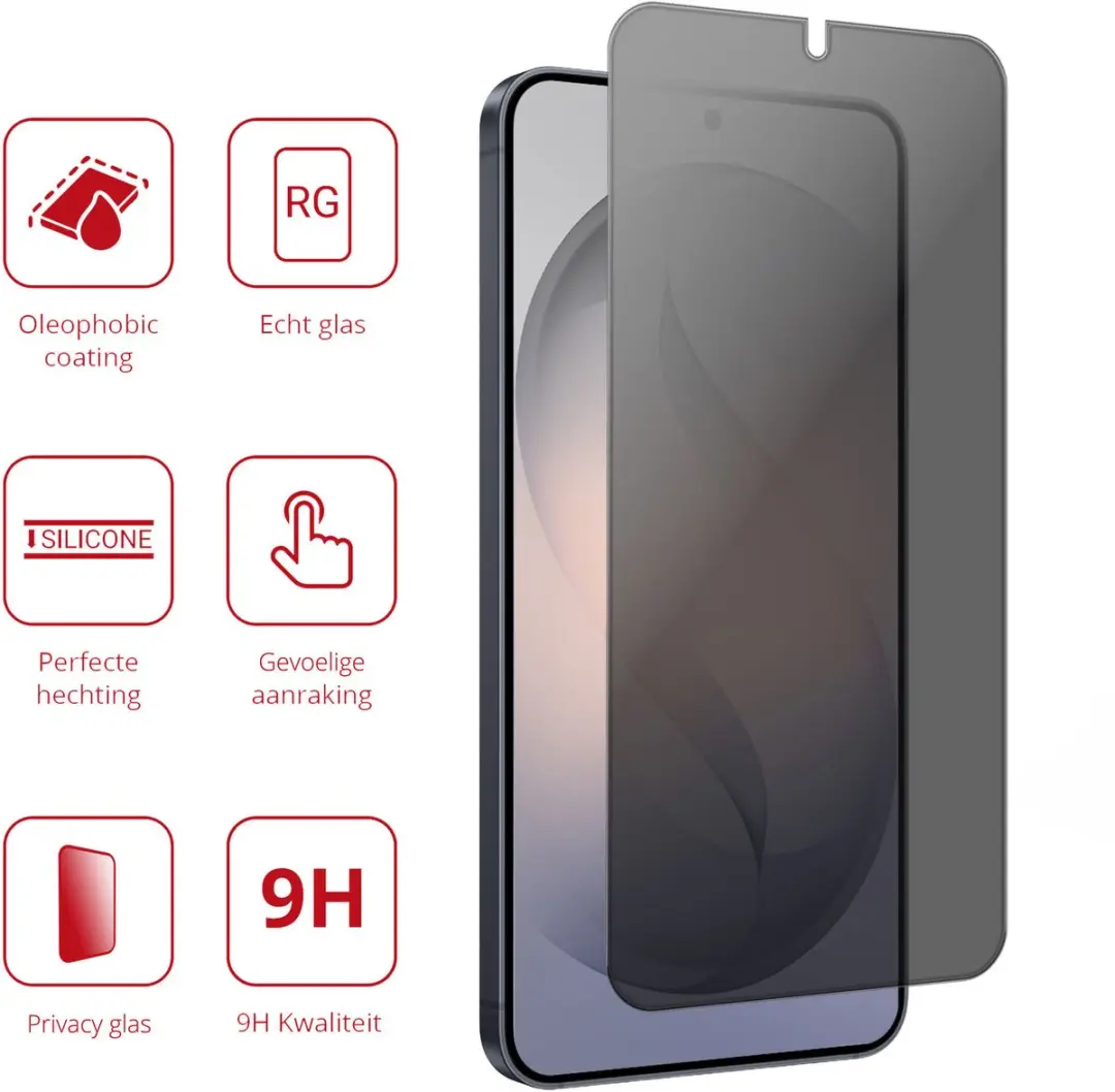 Rosso Privacy Screen Protector Samsung Galaxy S26 - 9H Glas - Case Friendly