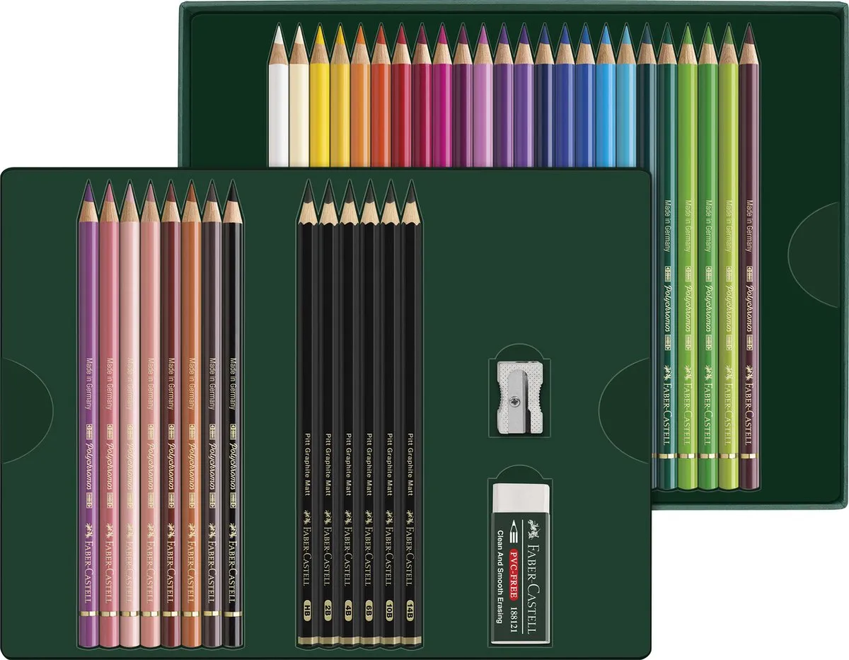Faber-Castell Polychromos & Pitt Grafiet Mat Tekenset 40-delig