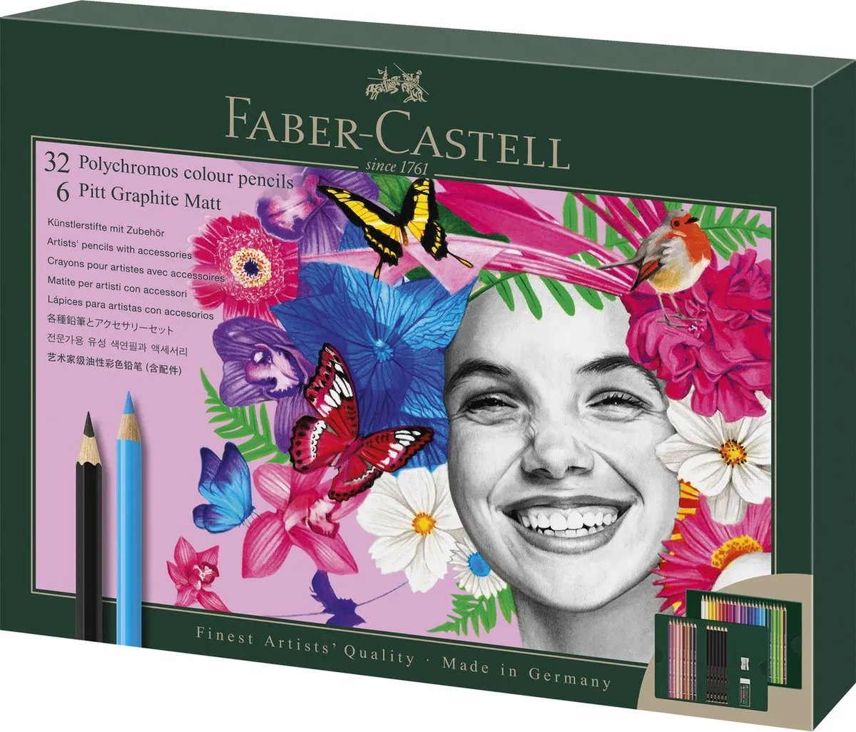 Faber-Castell Polychromos & Pitt Grafiet Mat Tekenset 40-delig