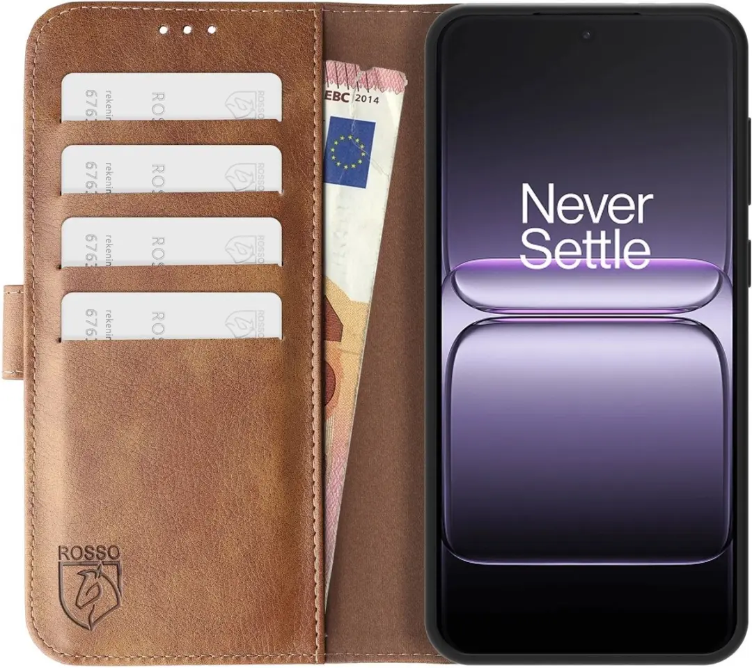 Rosso Element Wallet Book Case OnePlus Nord 6 - 3 Pasjes - Bruin