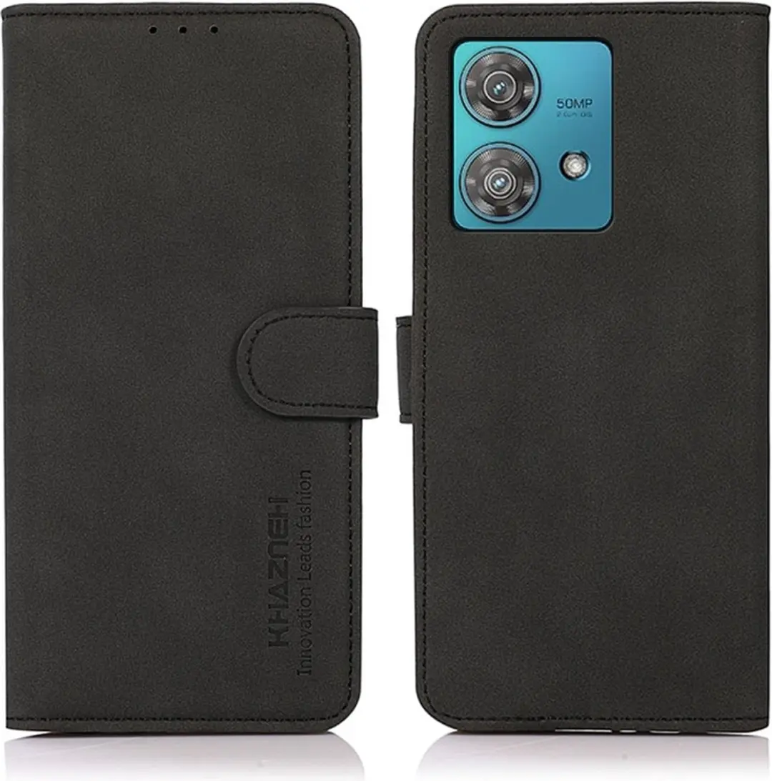 Luxe mat zwart agenda book case hoesje Motorola Moto G84 5G