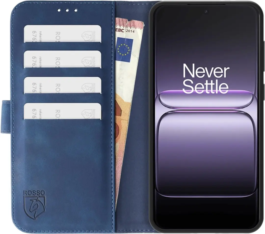 Rosso Element Wallet Book Case OnePlus Nord 6 - 3 Pasjes - Blauw - afbeelding 6 van 6