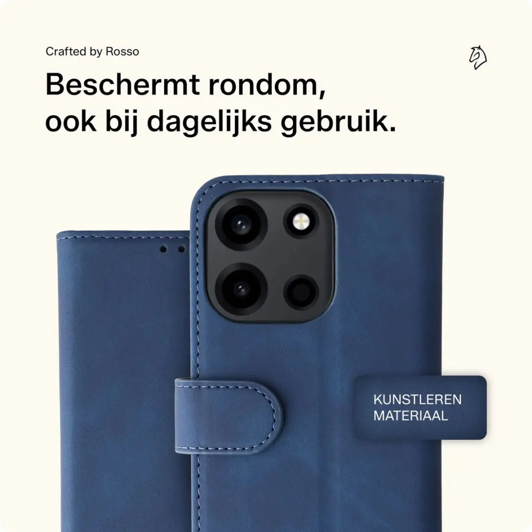 Rosso Element Wallet Book Case OnePlus Nord 6 - 3 Pasjes - Blauw