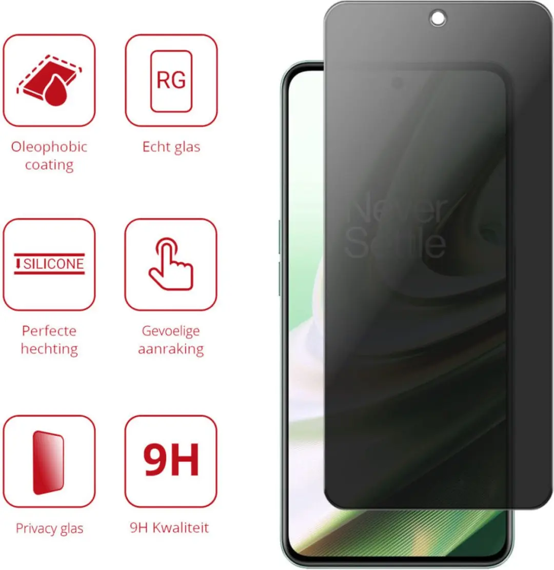 Rosso Privacy Screen OnePlus Nord CE 3 - 9H Gehard Glas