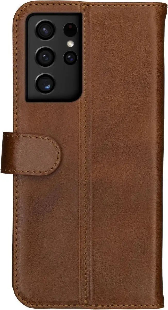 Rosso Deluxe Book Case Samsung Galaxy S21 Ultra - 3 Pasjes Bruin