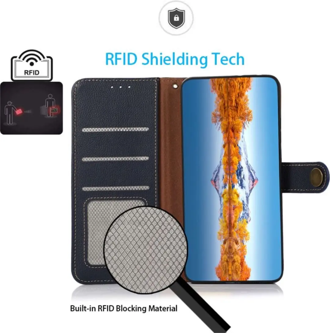 Khazneh iPhone 15 Pro Max Hoesje RFID Portemonnee - Groen