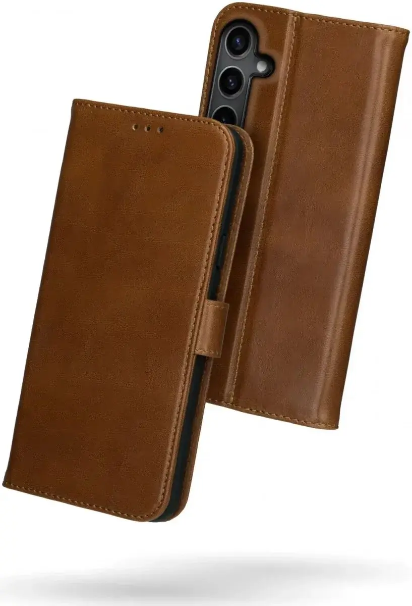 Rosso Deluxe Book Case Samsung Galaxy S24 - 3 Pasjes - Bruin