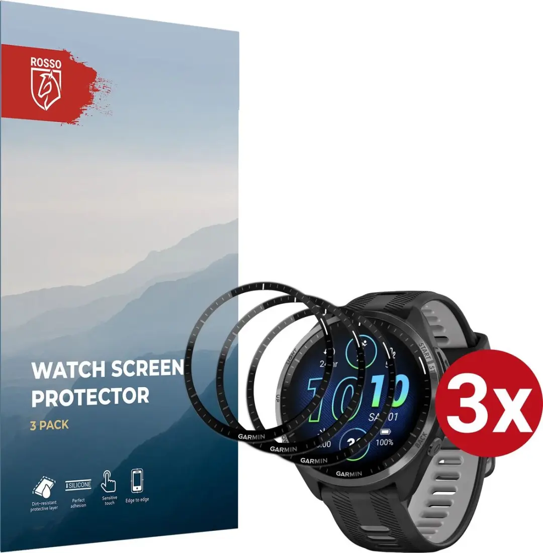 Rosso Hybrid Glass PMMA Screen Protector Garmin Forerunner 965