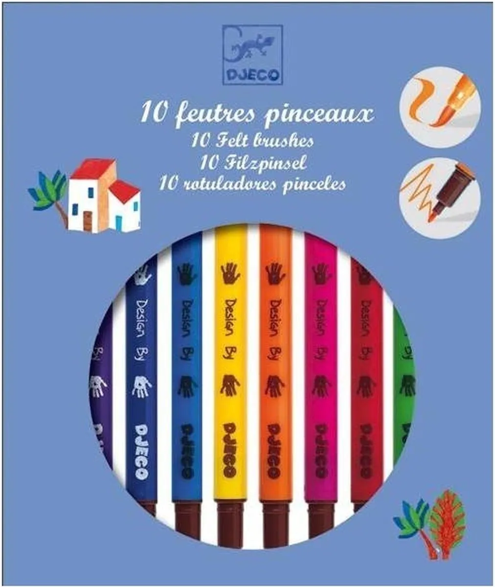Djeco Tien Stuks Viltstiften Meerkleurig - Multicolor - afbeelding 6 van 6