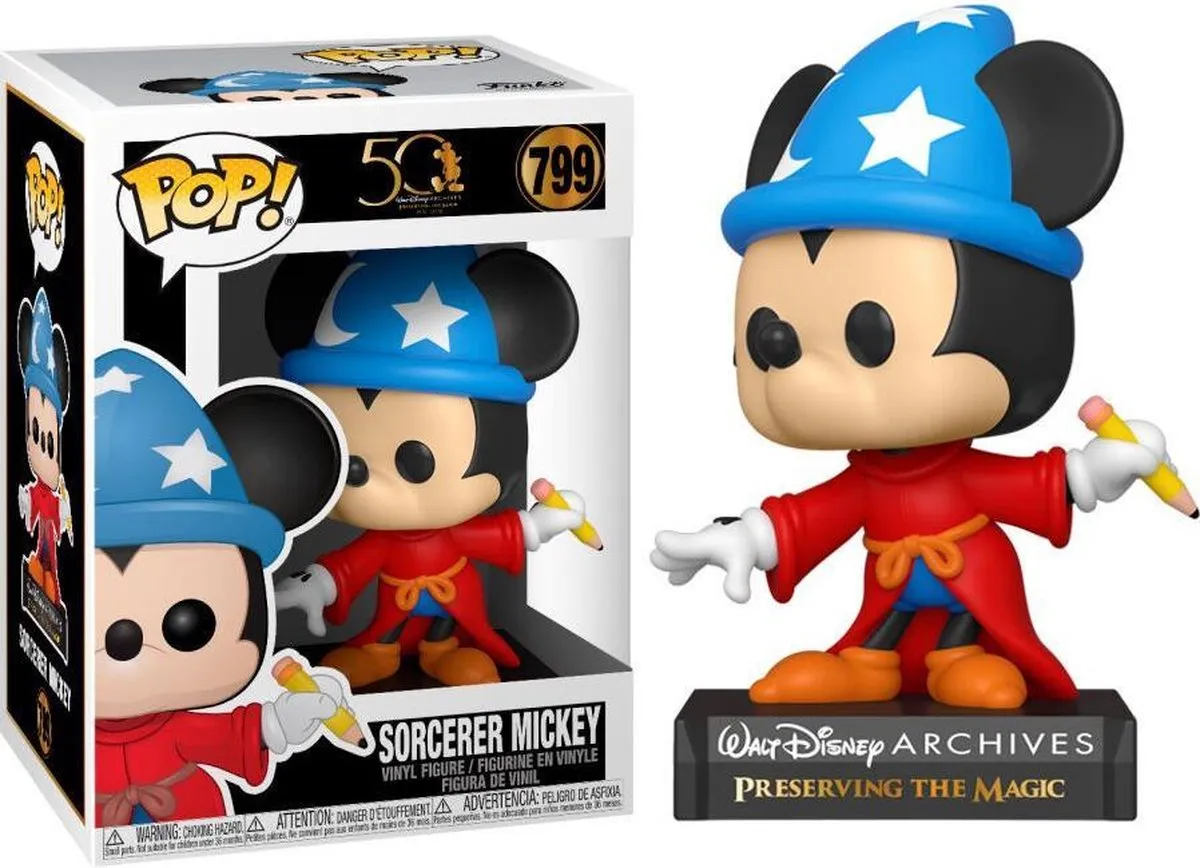 Disney Funko POP! Mickey Mouse Archives Apprentice Mickey 49891 - Verzamelfiguur - 9cm - Multicolours