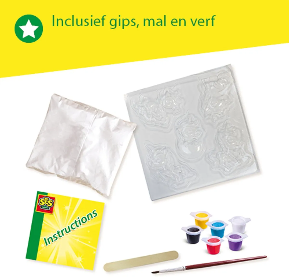 SES Creative Hobby Pink Gieten en Schilderen Baby Unicorns - 6 Kleuren Verf