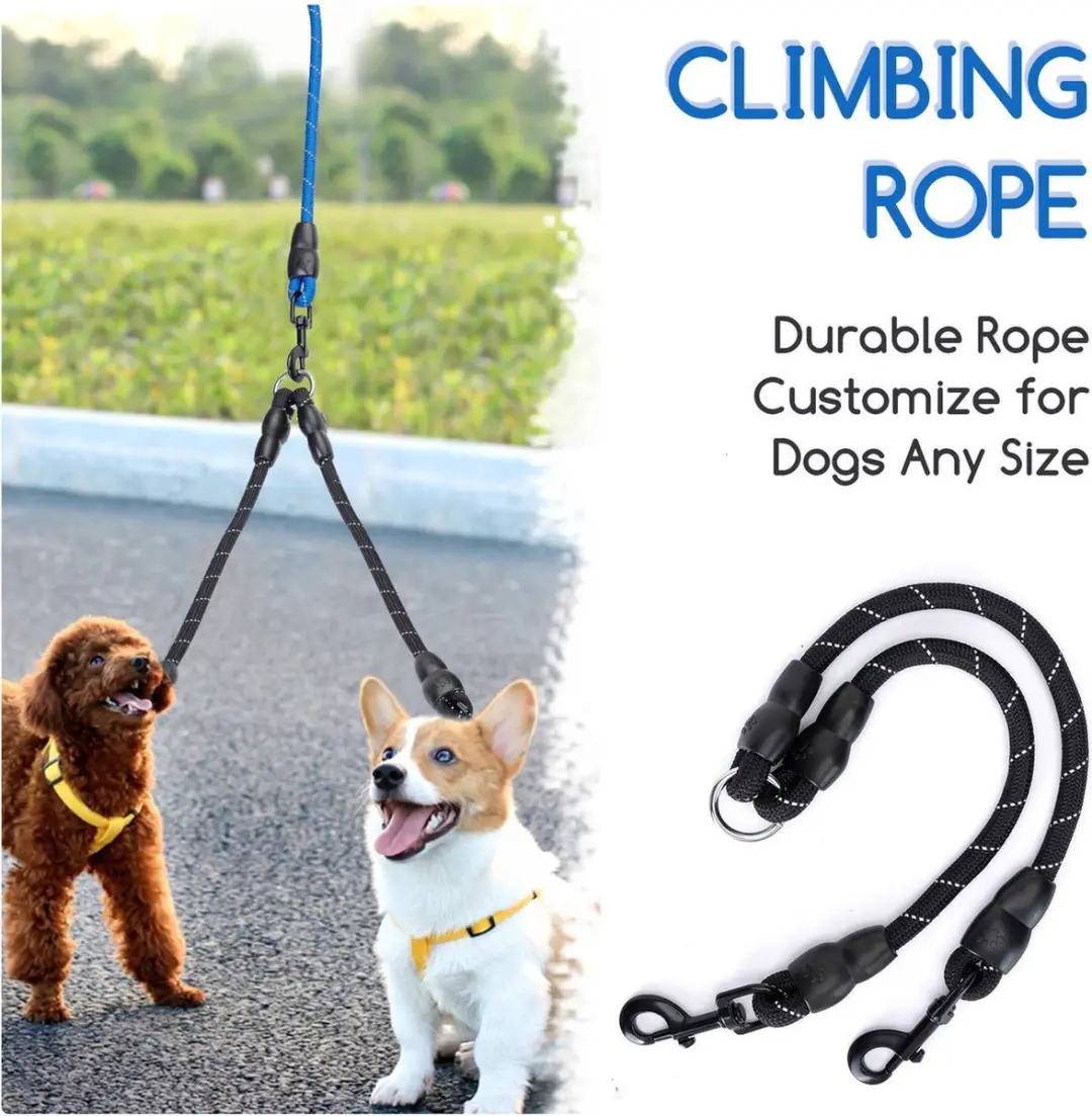 Nobleza Hondenriem Splitter voor 2 Honden - Bruin