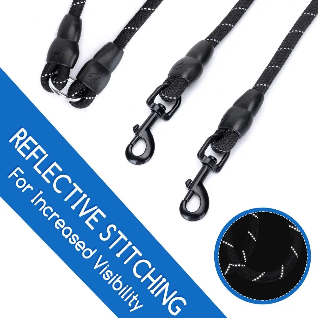 Nobleza Hondenriem Splitter voor 2 Honden - Bruin