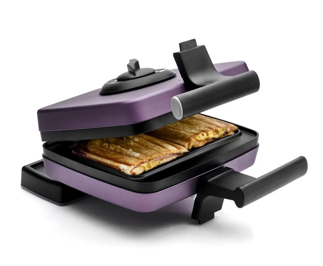 Cool touch toasty wafelijzer (paars) Inclusief platen voor Croque-Monsieur